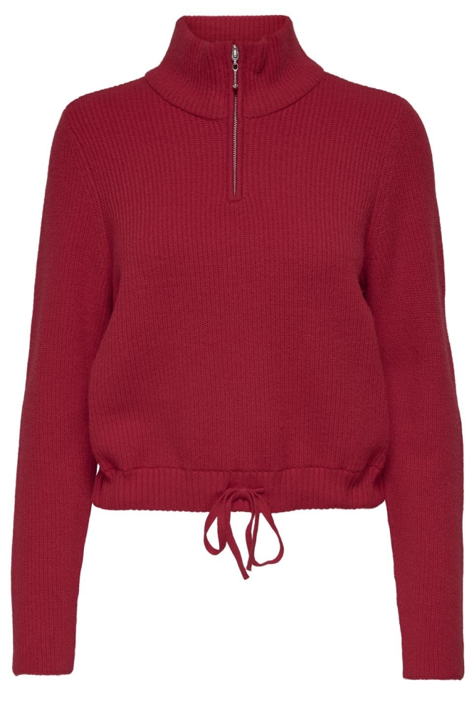 ONLFIA LS ZIP HIGHNECK KNT NOOS 15279907 TRUE RED