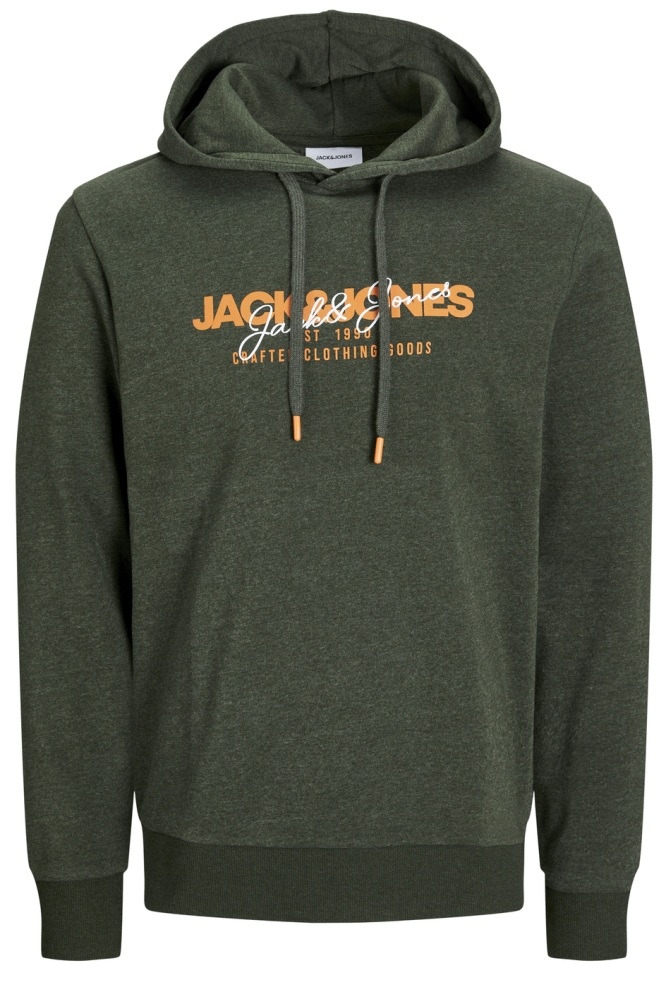 JJALVIS SWEAT HOOD 12256848 KOMBU GREEN/MELANGE