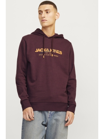 Jack & Jones Trui JJALVIS SWEAT HOOD 12256848 VINEYARD WINE