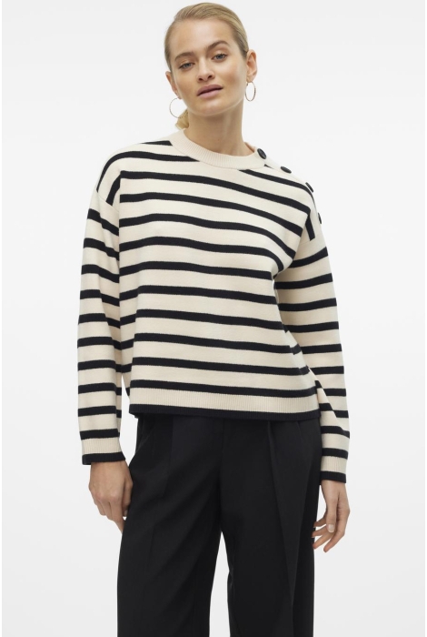 Vero Moda vmsaba ls o-neck button pullover ga