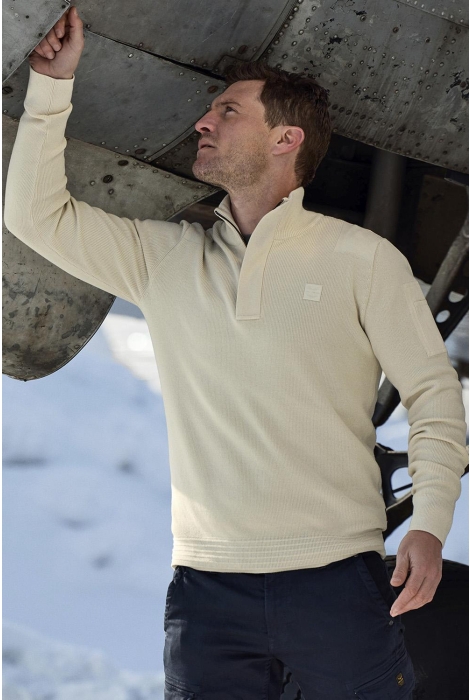 PME legend half zip collar cotton knit