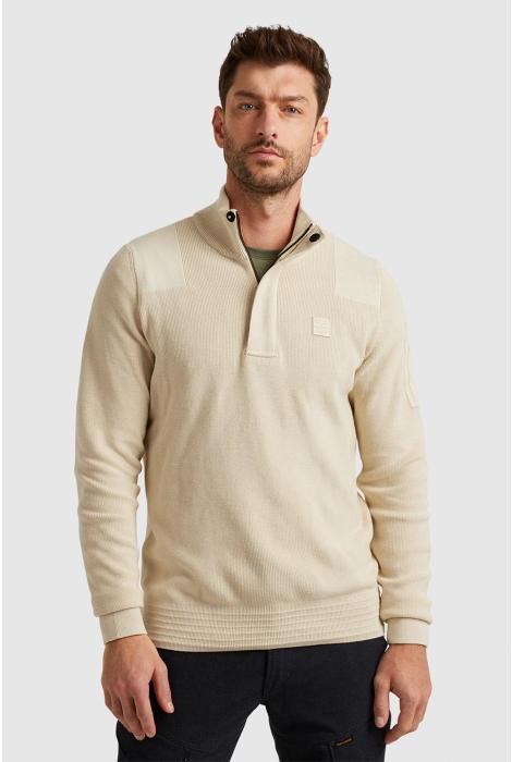 PME legend half zip collar cotton knit