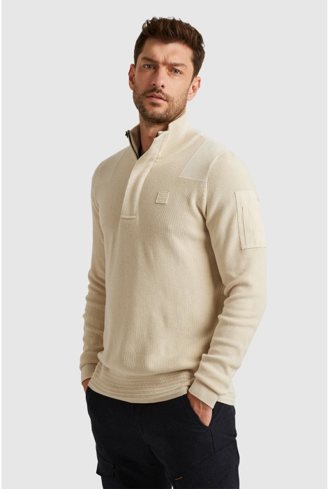 PME legend half zip collar cotton knit