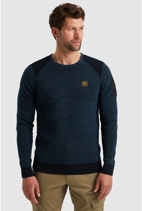 PME legend r-neck cotton rib melee knit