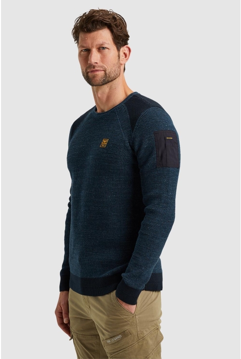 PME legend r-neck cotton rib melee knit