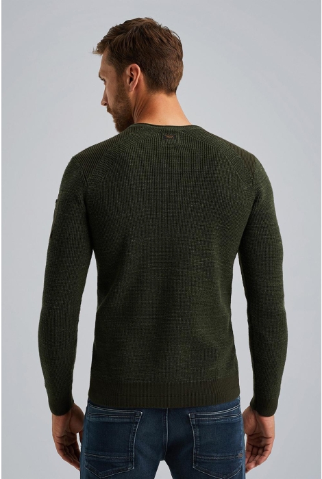 PME legend r-neck cotton rib melee knit