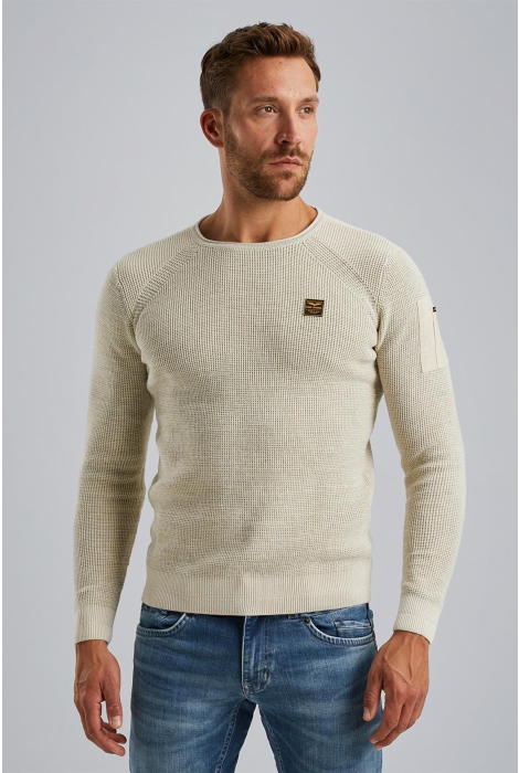 PME legend r-neck cotton rib melee knit