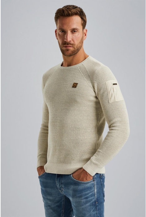 PME legend r-neck cotton rib melee knit