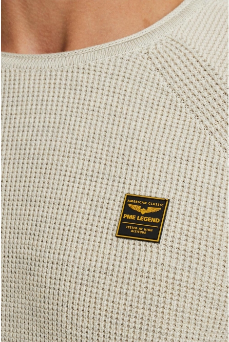 PME legend r-neck cotton rib melee knit