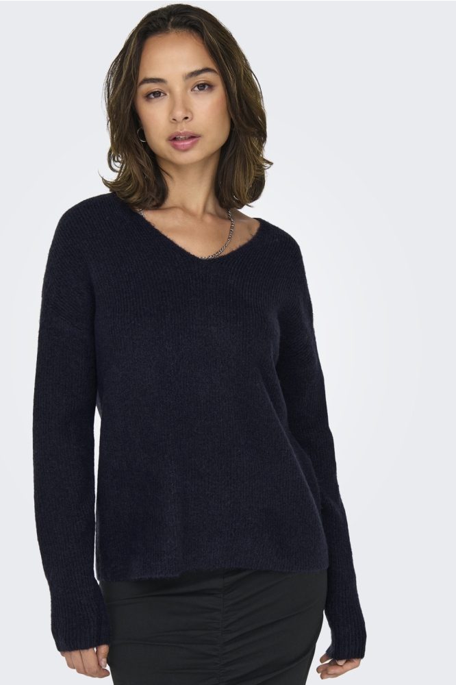 ONLCAMILLA V-NECK L/S PULLOVER KNT 15204588 NIGHT SKY