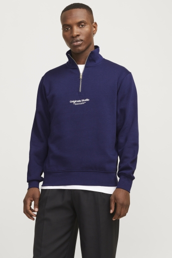 Jack & Jones Trui JORVESTERBRO SWEAT QUARTER ZIP HN N 12241777 OCEAN CAVERN