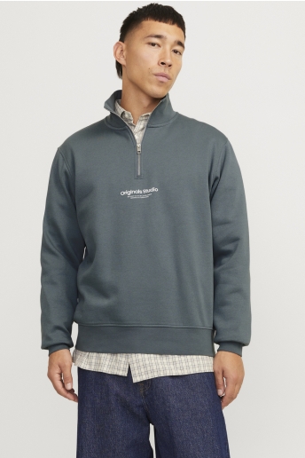 Jack & Jones Trui JORVESTERBRO SWEAT QUARTER ZIP HN N 12241777 STORMY WEATHER