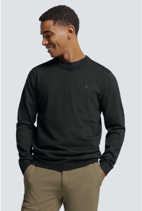 NO-EXCESS pullover crewneck 2 coloured melang