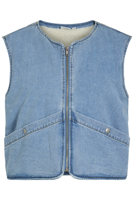 Vila viassia sl short denim vest/c31