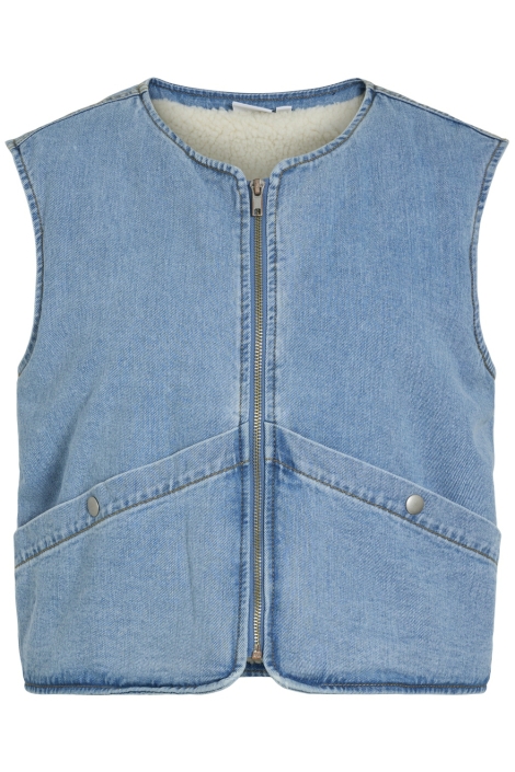 Vila viassia sl short denim vest/c31