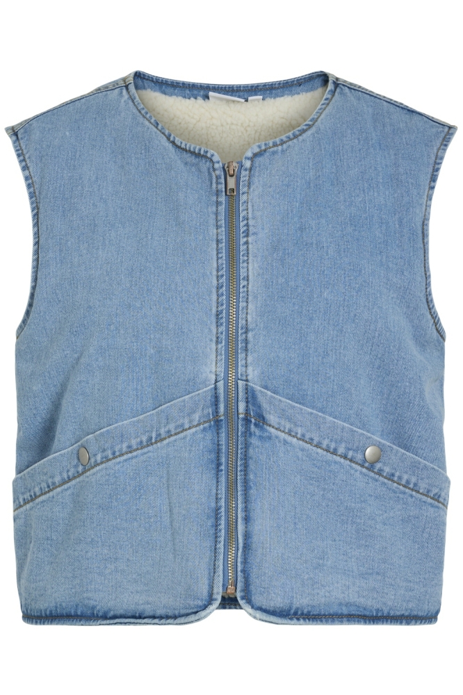 VIASSIA SL SHORT DENIM VEST/C31 14103102 LIGHT BLUE DENIM