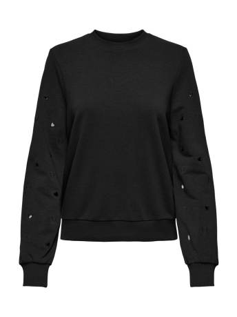 Only Trui ONLBRITT L/S EMB. O-NECK BOX UB SWT 15319563 BLACK/HEARTS