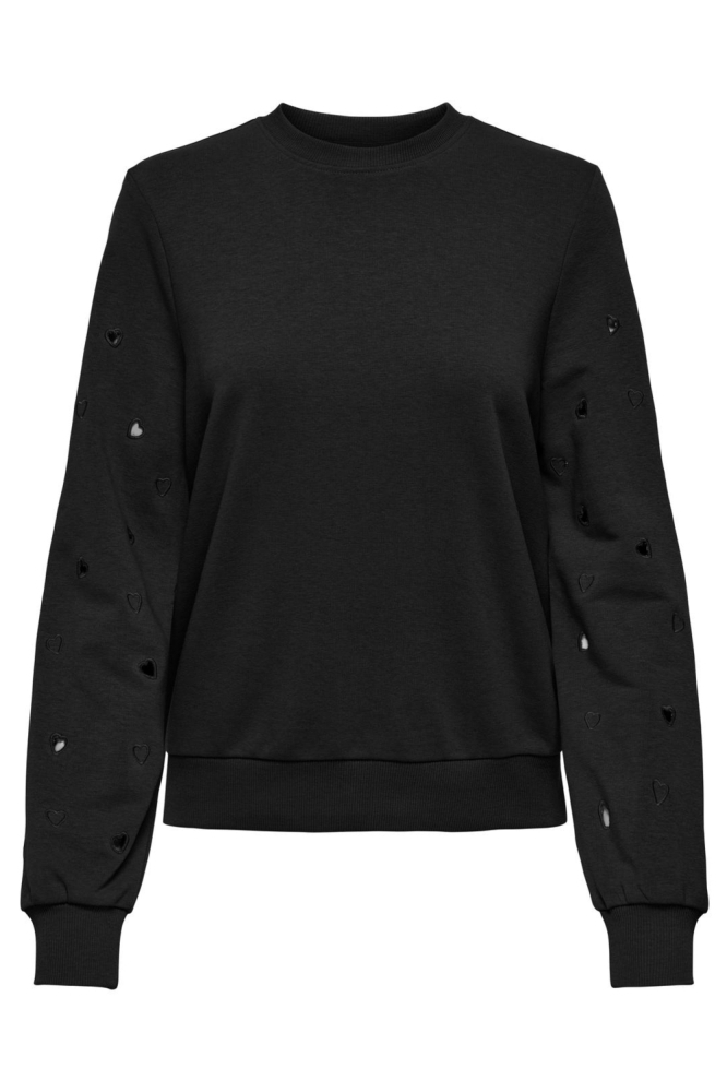 ONLBRITT L/S EMB. O-NECK BOX UB SWT 15319563 BLACK/HEARTS