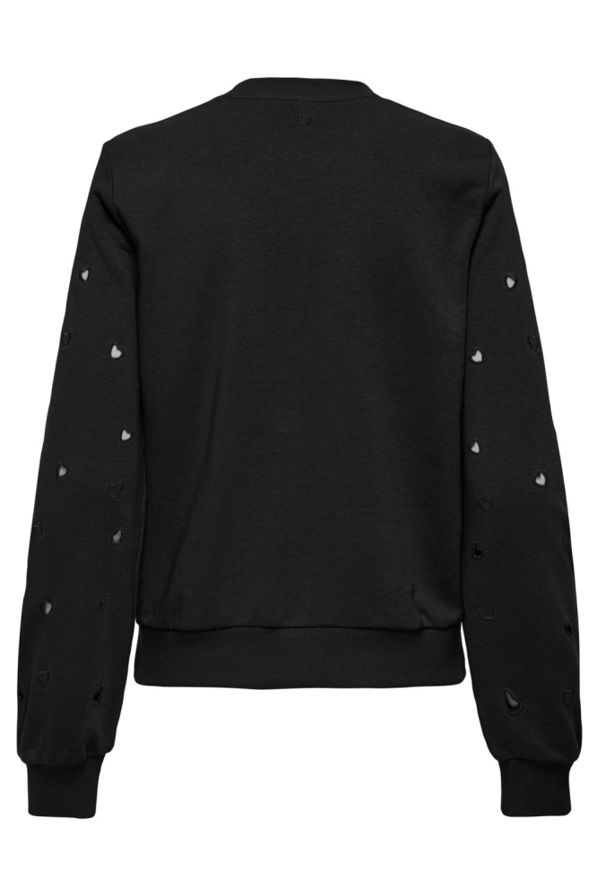 ONLBRITT L/S EMB. O-NECK BOX UB SWT 15319563 BLACK/HEARTS