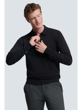 NO-EXCESS Polo STIJLVOLLE POLO MET HALVE ZIP 25210846 020 BLACK