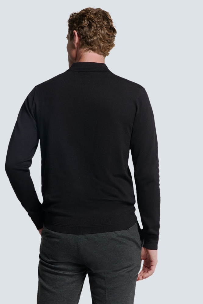 STIJLVOLLE POLO MET HALVE ZIP 25210846 020 BLACK