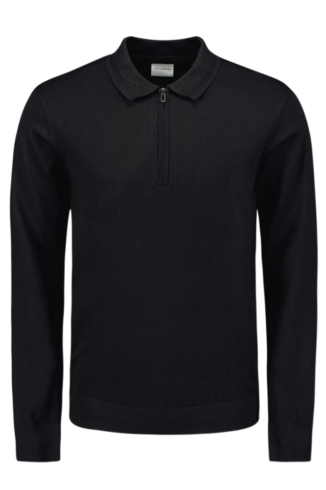 STIJLVOLLE POLO MET HALVE ZIP 25210846 020 BLACK