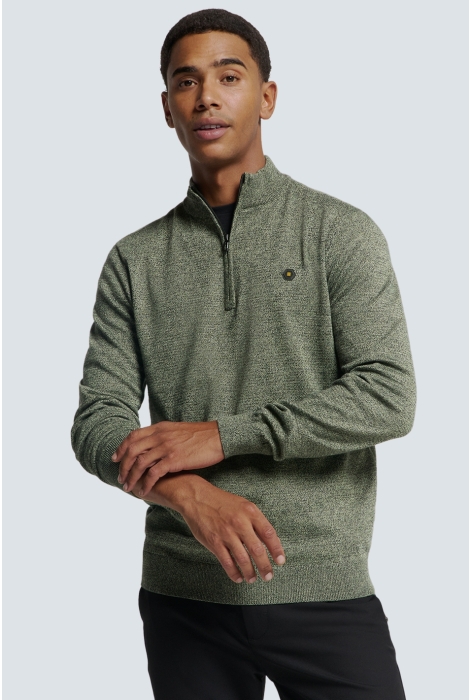 NO-EXCESS pullover half zip 2 coloured melang