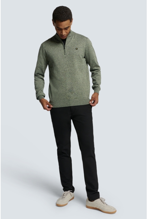 NO-EXCESS pullover half zip 2 coloured melang