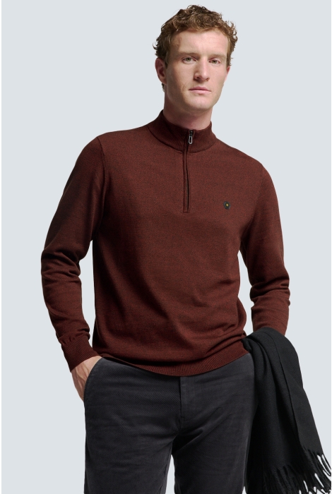 NO-EXCESS pullover half zip 2 coloured melang