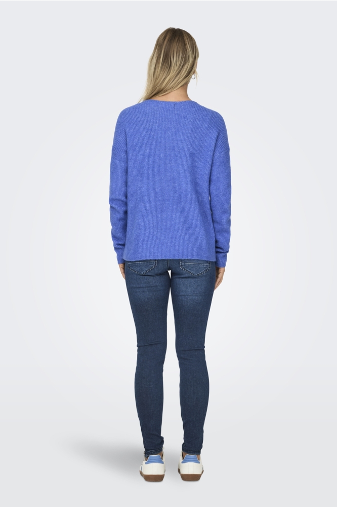 ONLCAMILLA V-NECK L/S PULLOVER KNT 15204588 ULTRAMARINE/MELANGE