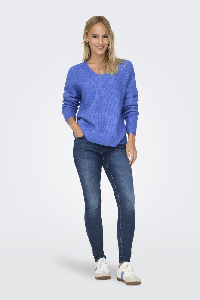 ONLCAMILLA V-NECK L/S PULLOVER KNT 15204588 ULTRAMARINE/MELANGE