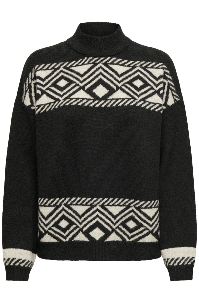 ONLVICTORIA L/S PULLOVER KNT NOOS 15321179 Black/PUMICE STONE