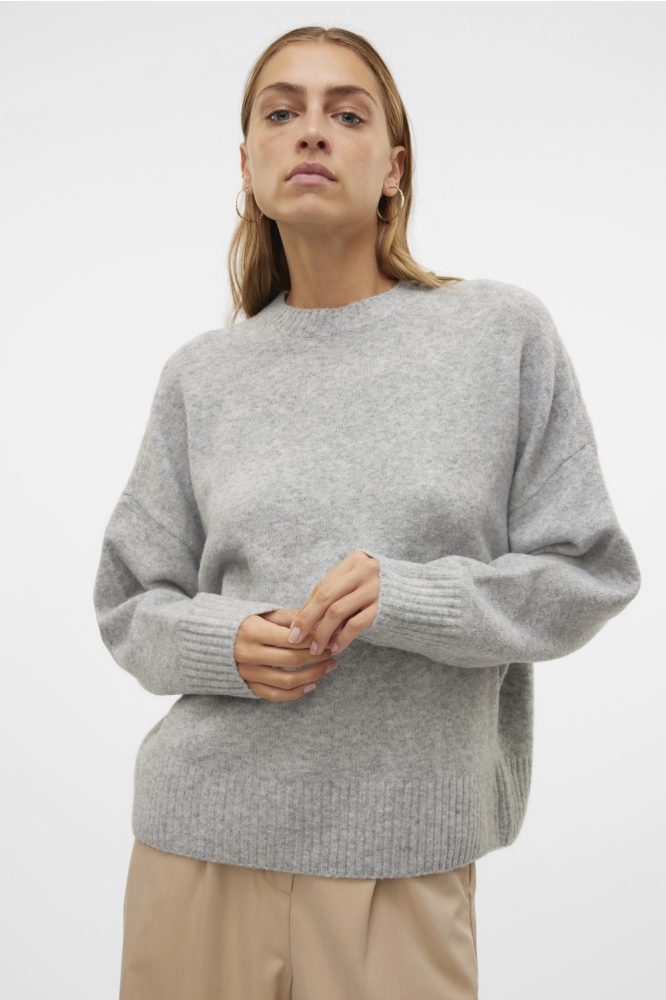 VMBOOM LS O-NECK PULLOVER GA NOOS 10320463 LIGHT GREY MELANGE