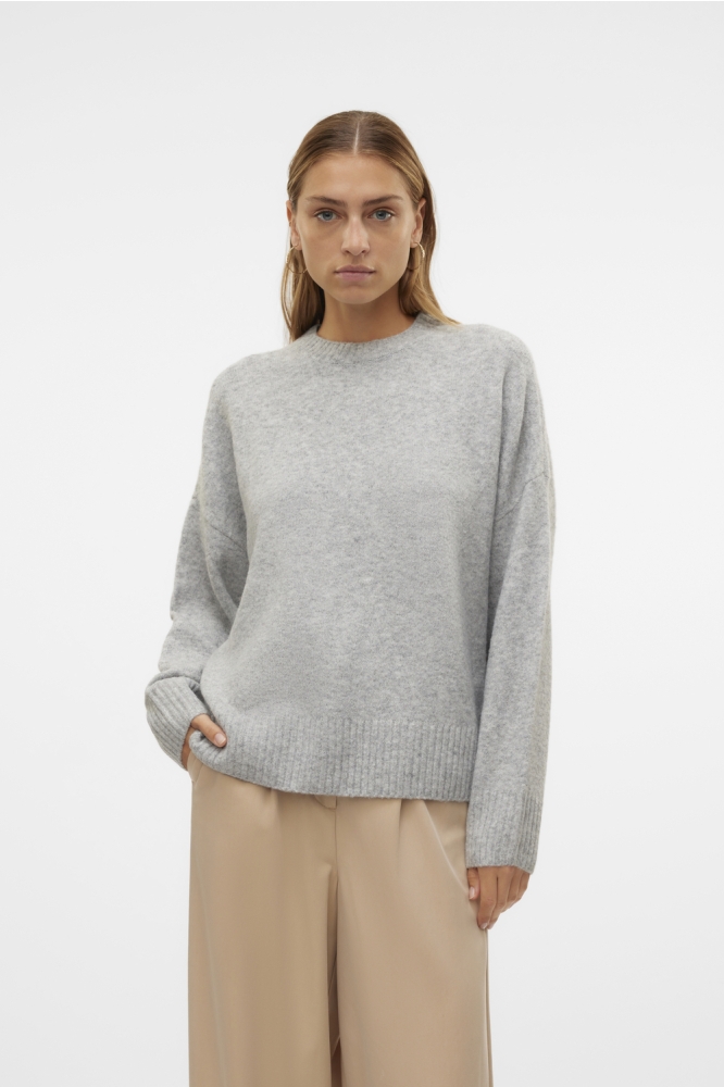 VMBOOM LS O-NECK PULLOVER GA NOOS 10320463 LIGHT GREY MELANGE