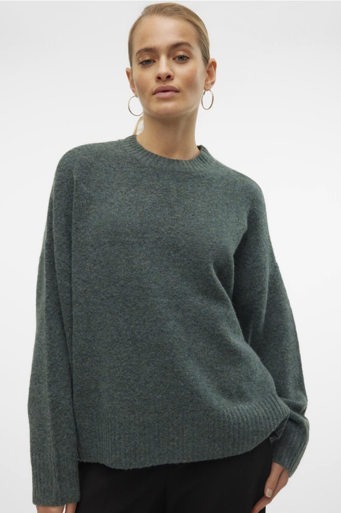 VMBOOM LS O-NECK PULLOVER GA NOOS 10320463 BALSAM GREEN/MELANGE