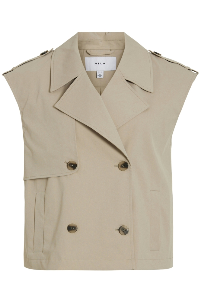 VIEMELIE L/S TRENCH VEST 14104086 FEATHER GRAY