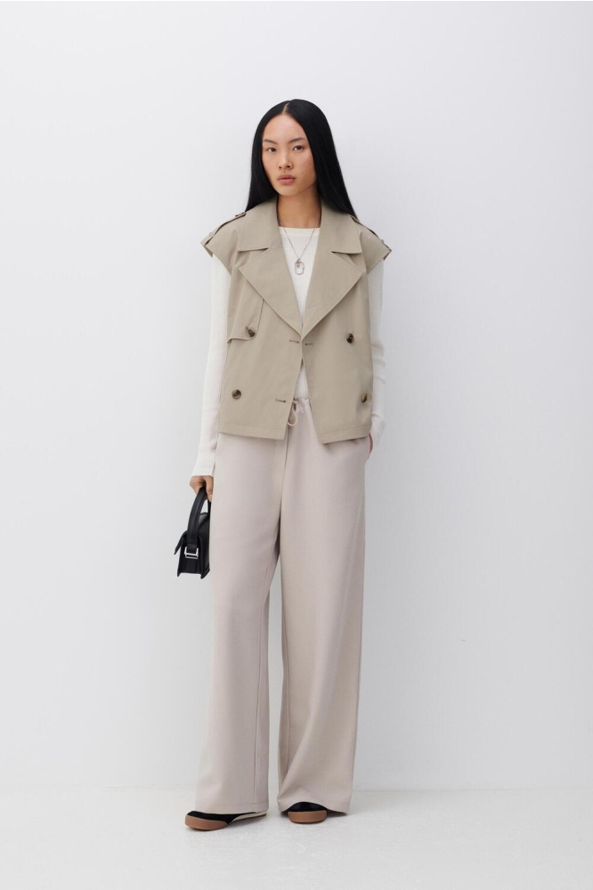 VIEMELIE L/S TRENCH VEST 14104086 FEATHER GRAY