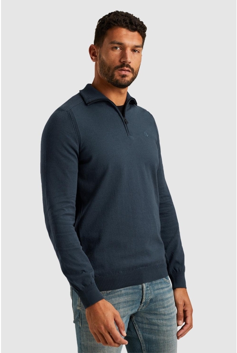 Cast Iron half zip collar essential cotton s