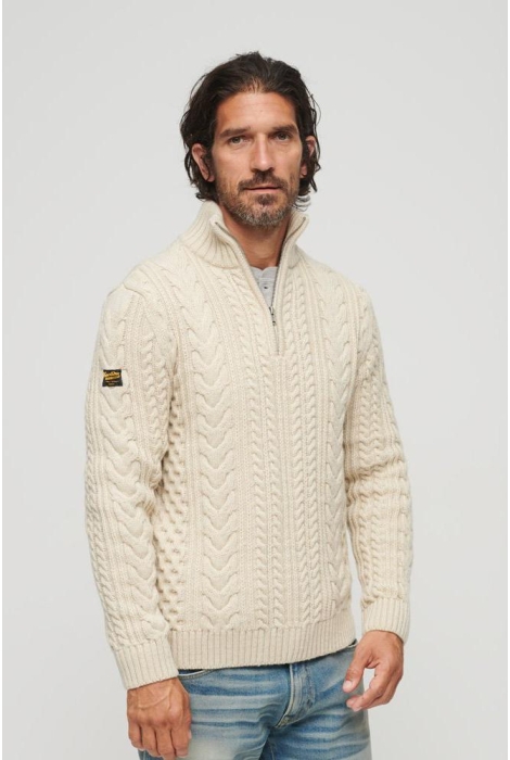 Superdry jacob cable knit half zip