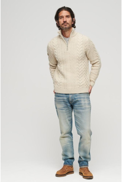 Superdry jacob cable knit half zip