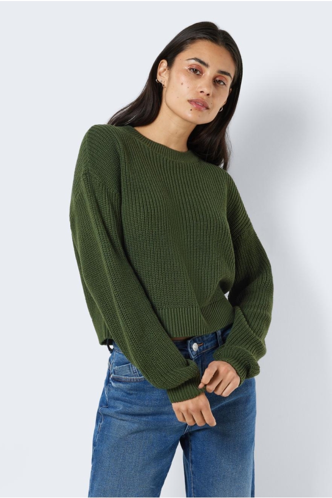 NMMAYSA L/S O-NECK KNIT NOOS 27021536 Kombu Green