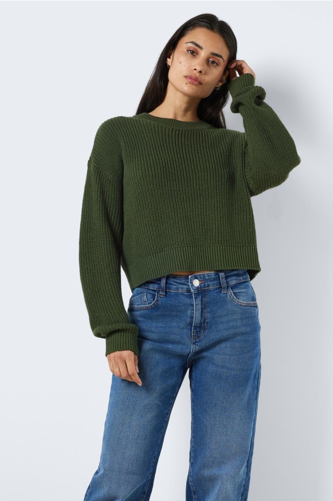 NMMAYSA L/S O-NECK KNIT NOOS 27021536 Kombu Green