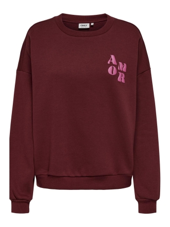 Only Trui ONLMAREY L/S O-NECK PRINT BOX CS SW 15337658 Syrah/AMOR