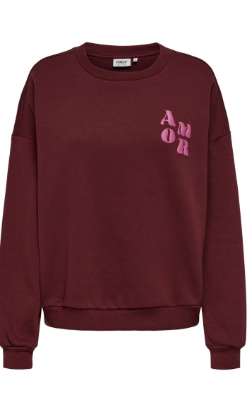 ONLMAREY L/S O-NECK PRINT BOX CS SW 15337658 Syrah/AMOR