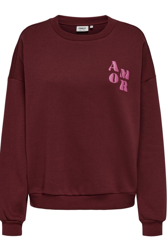 ONLMAREY L/S O-NECK PRINT BOX CS SW 15337658 Syrah/AMOR