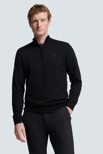 NO-EXCESS Trui TIMELESS BASIC HALF ZIP TRUI N2185 020 BLACK