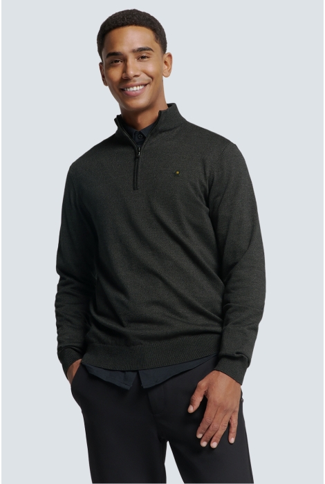 NO-EXCESS pullover half zip 2 coloured melang