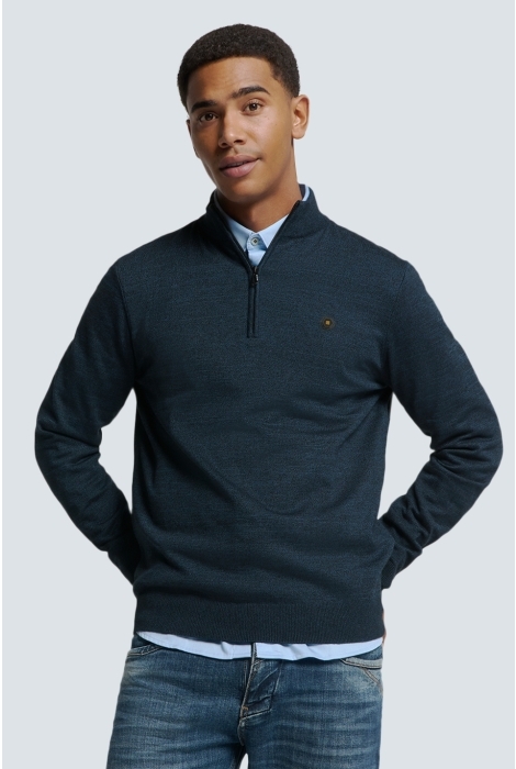 NO-EXCESS pullover half zip 2 coloured melang