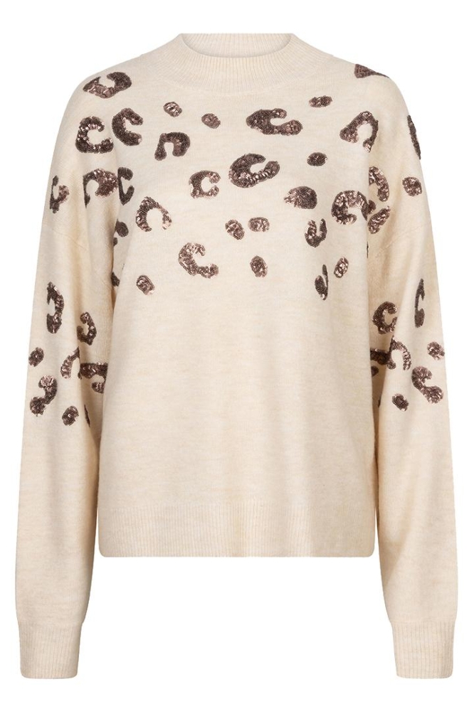 SWEATER ANIMAL SEQUINS F24 27500 BEIGE