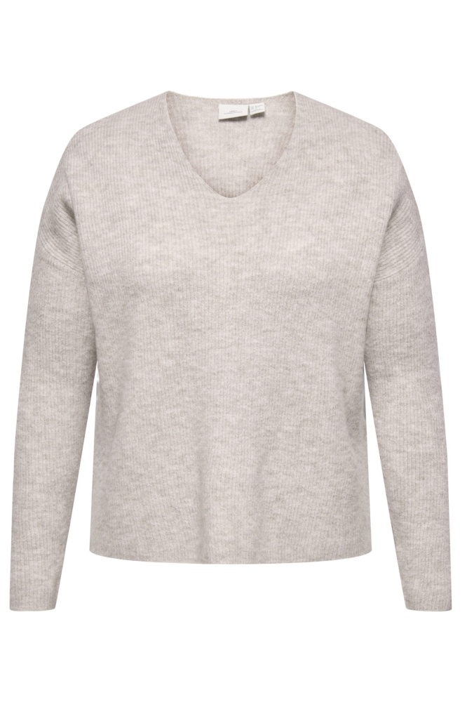 CARCAMILLA V-NECK L/S PULLOVER KNT 15327166 Pumice Stone Detail:MELANGE